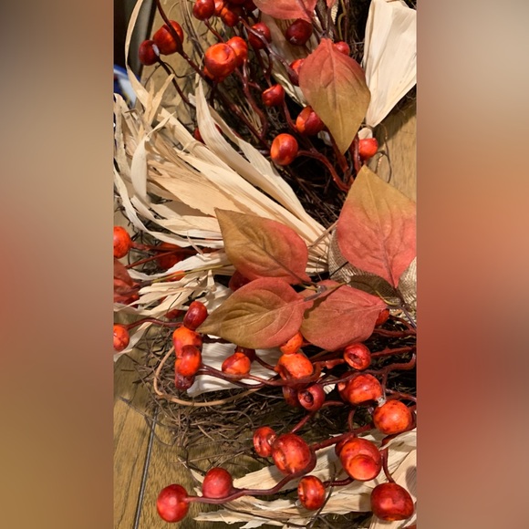 Fall Wreath, Great Condition, 22-23” Width, 8” Inside Diameter - Picture 10 of 16